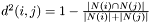 $ \qquad d^2(i,j)=1-\frac{|N(i)\cap N(j)|}{|N(i)|+|N(j)|} $