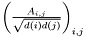 $ \left(\frac{A_{i,j}}{\sqrt{d(i)d(j)}}\right)_{i,j} $